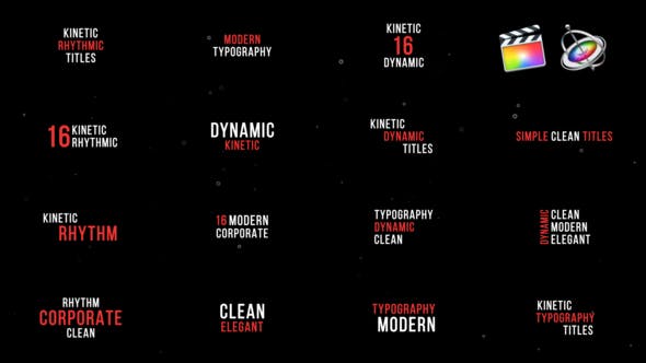 FCPX字幕插件时尚动感弹跳字幕標題 Kinetic Titles