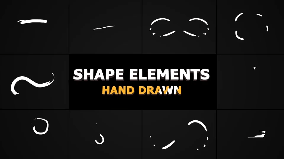 FCPX插件10种二维卡通手绘线条MG动画元素+10个音效