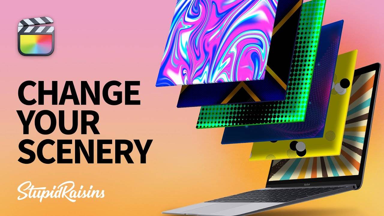 FCPX插件48种现代优雅信号干扰故障复古动态动画背景 Backdrop Pop