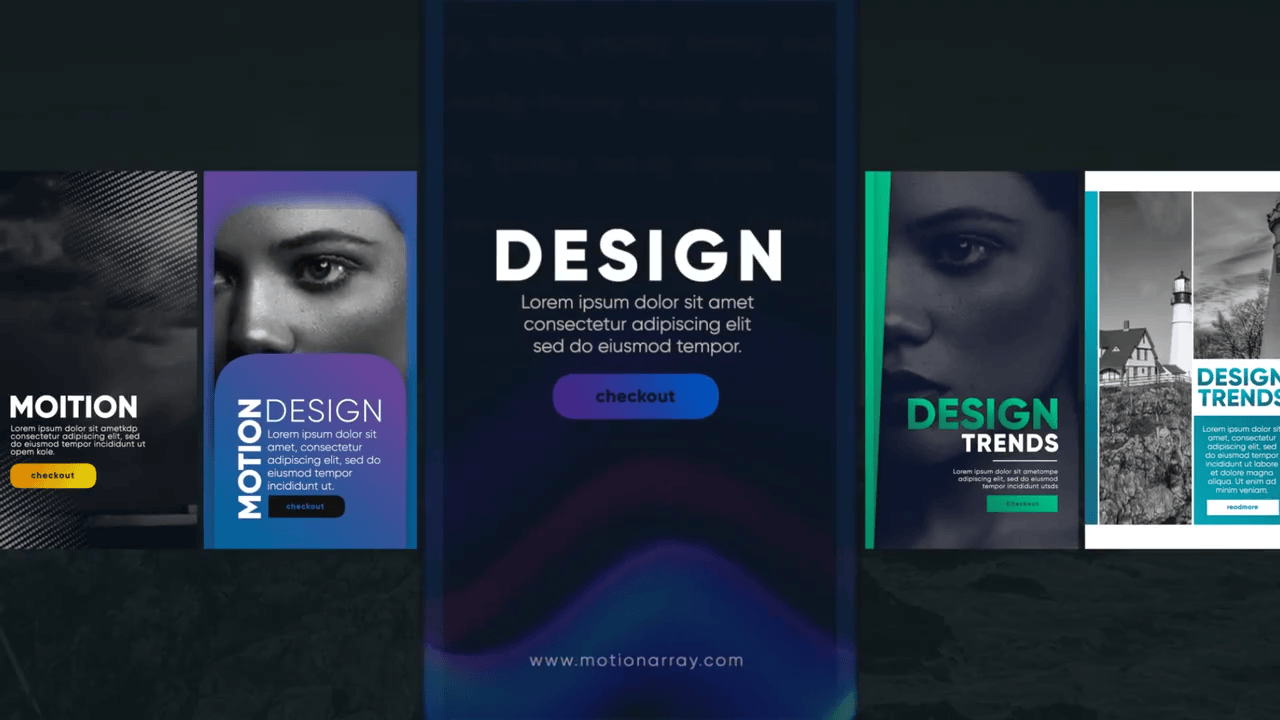 FCPX模板5个手机竖版时尚标题文字排版场景动画