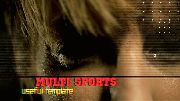 FCPX模板时尚复古运动健身画面失真故障信号干扰开场片头动画