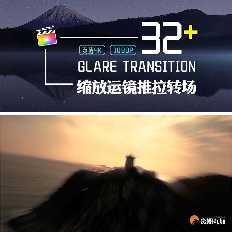 FinalCutProX无缝推拉摇移运镜转场效果常用变焦zoom过渡转场fcpx插件 HQ70324