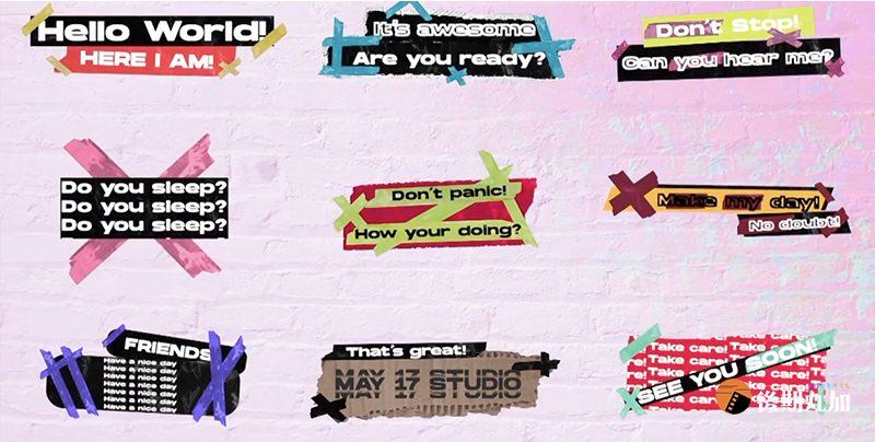 FCPX插件 有趣的创意标题胶带贴纸动态字幕finalcutpro支持m1