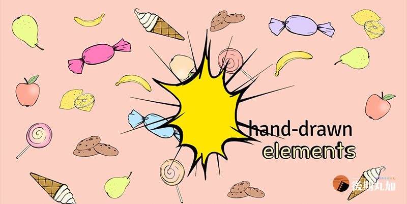 FinalCut可爱卡通涂鸦mg元素有趣生动小动画动态贴纸特效fcpx插件.HQ93506