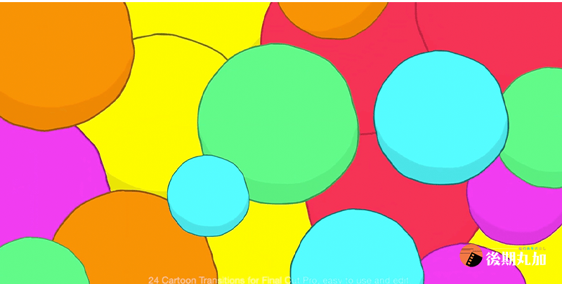 FCPX插件 Cartoon Transitions 24组卡通手绘活泼多彩过渡转场预设 支持M1.HQ02879