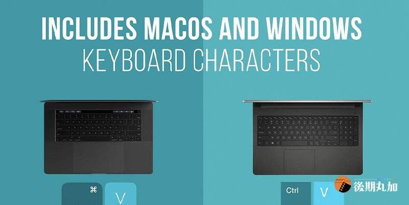 FCPX插件8款快捷键mac&win键盘按钮制作操作演示教程文本动画标尺工具层-HQ50832
